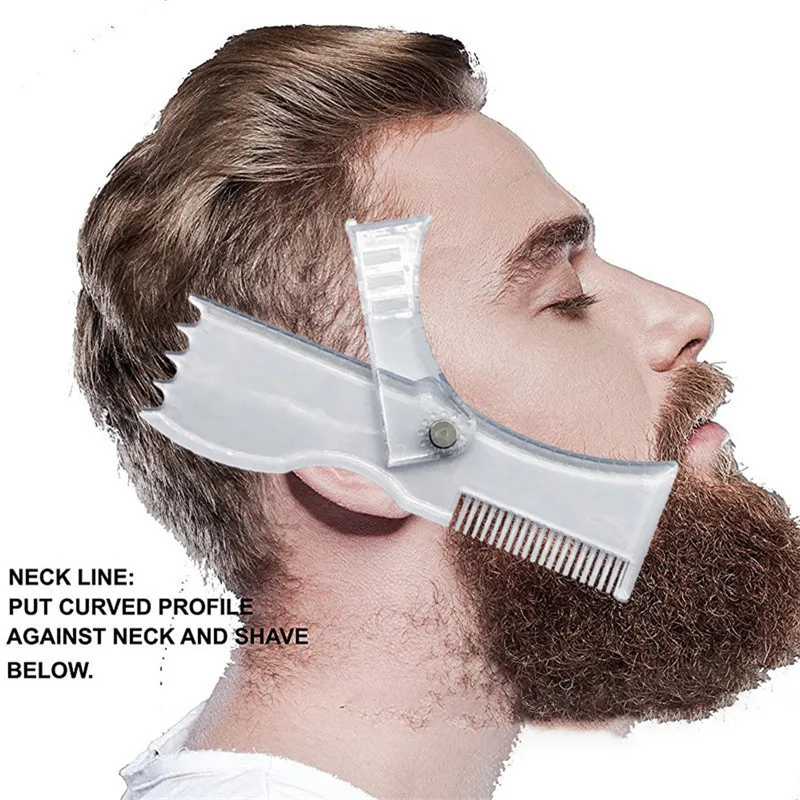 5 In 1 New Rotating Men Beard Shaping Styling Template Comb Stencil Transparent Hair Beards Trim Templates Face Beauty Tool