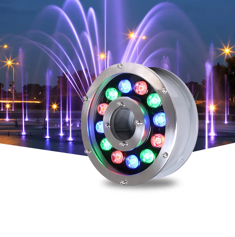  5pcs/lot Underwater Lights For Fountains Ponds 6W 9W 12W 18W IP68 DMX512 RGB DC12V/24V Swimming Pool Light Fishing