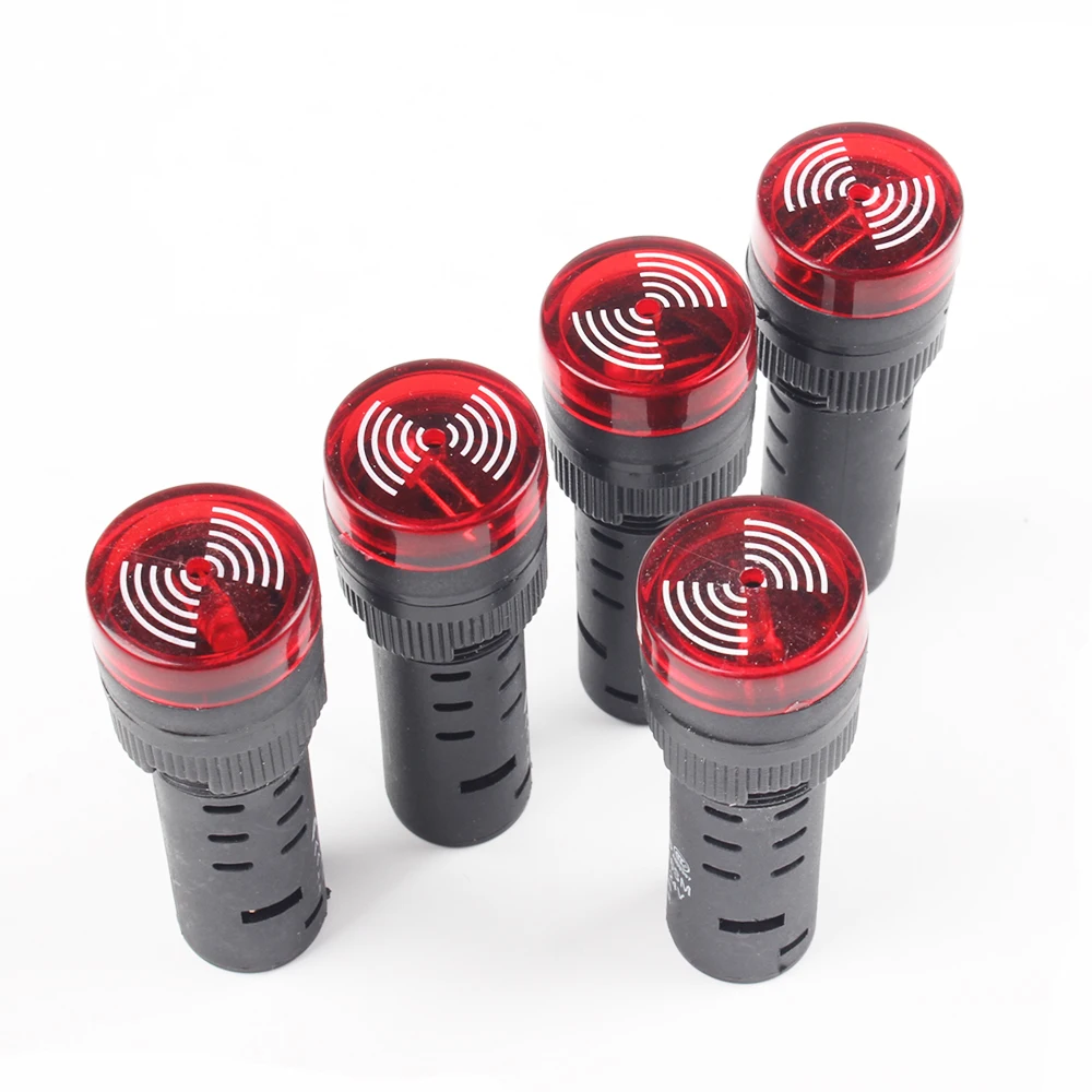 プラスチックled点滅ライト,赤,AD16-16SM/12v,24v,110v,220v,16mm,ビープアラーム,1個