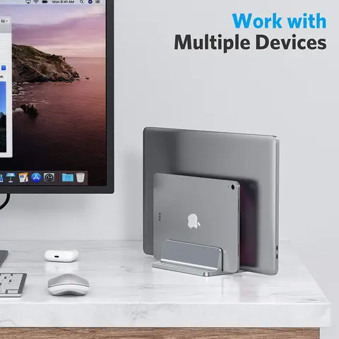 Dikey dizüstü bilgisayar standı Alüminyum Ayarlanabilir Taşınabilir dizüstü takoz desteği Tabanı Tutucu MacBook Pro Hava Aksesuarı Kitap Tutucu