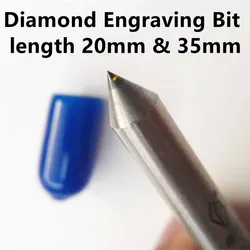 2 stücke Mini Diamant Gravur Bit 20mm Carving Stift Punkt Werkzeuge Cnc Fräser 90 grad Platine Metall stein