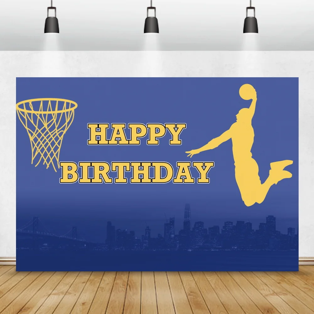 Laeacco compleanno fondali campo da basket campione trofeo Sportman Baby Shower neonato fotografia sfondi photzone