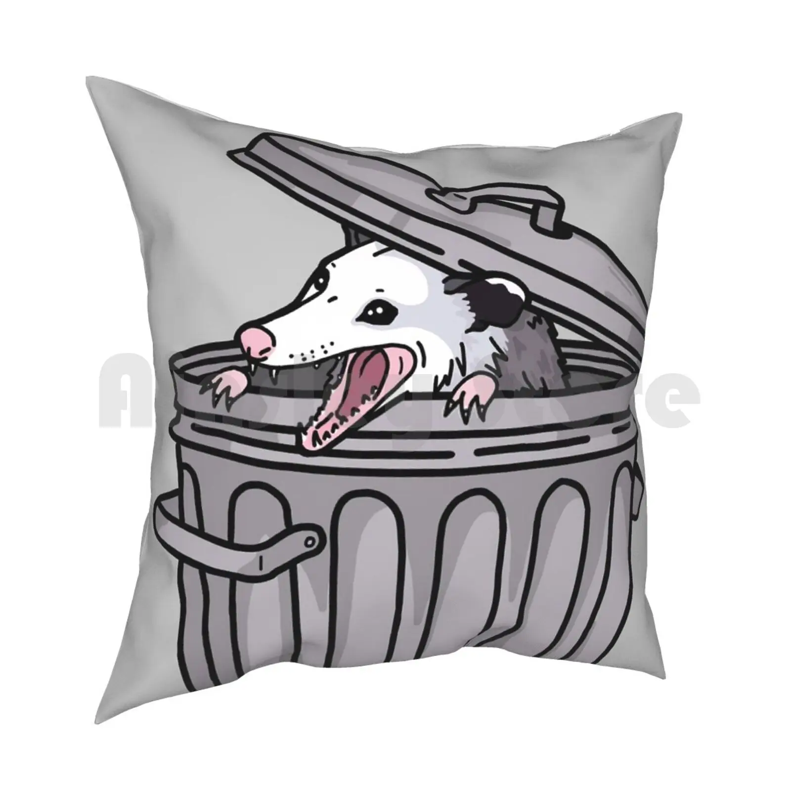 Opossum Trash Cat Pillow Case Printed Home Soft Throw Pillow Trash Opossum Possum Raccoon Garbage Gorbage Meme Memes