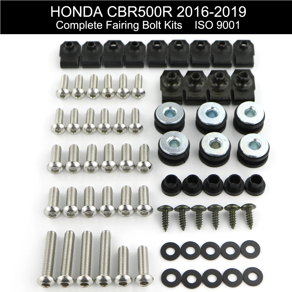 

Fit For HONDA CBR 500R 2016-2019 CBR500R 2016-2018 2019 Motorcycle Complete Full Fairing Bolts Kit Fairing Clip Stainless Steel