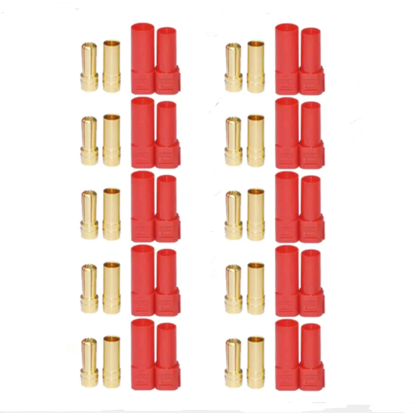 2/3/5/10 Sets HXT 3.5mm 4.0mm Amass AS150 XT150 Gold Bullet Banana Plug Male Female Connector with Housing for Lipo Battery ESC