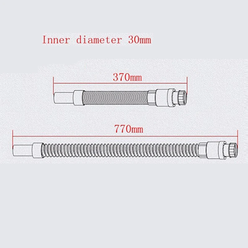 ZhangJi-manguera flexible de electroplato para fregadero de cocina, desodorización de desagüe de agua para lavabo, 370-770mm