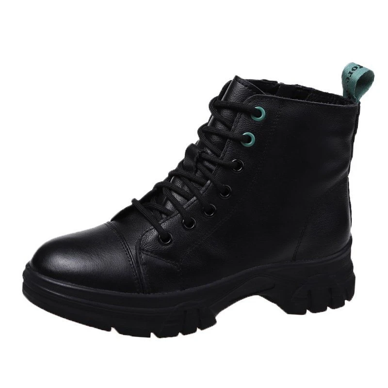 

Top leather short boots women's fall / winter 2020 new British style Martin boots motorcycle boots side zipper versatile women's