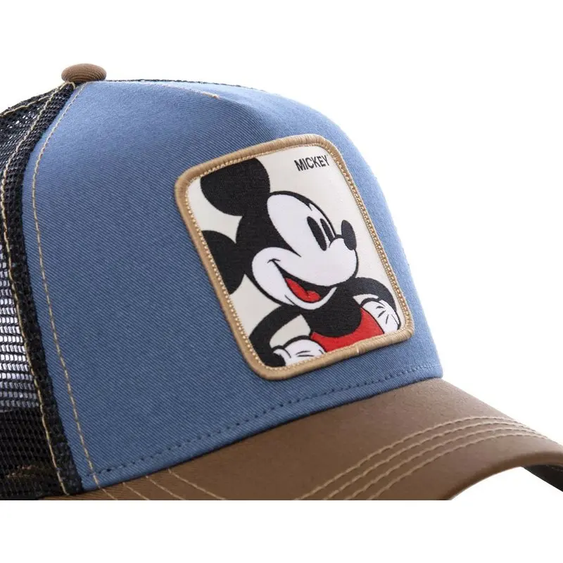 Gorra de béisbol de algodón para hombre y mujer, gorro de malla con estampado de Mickey y Anime, color azul y caqui, estilo Hip Hop, envío directo