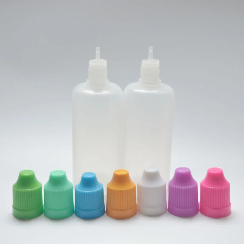 60ml Empty Plastic Dropper Bottle With Childproof Cap And Long Thin Tip for E-Liquid PE Soft Vail