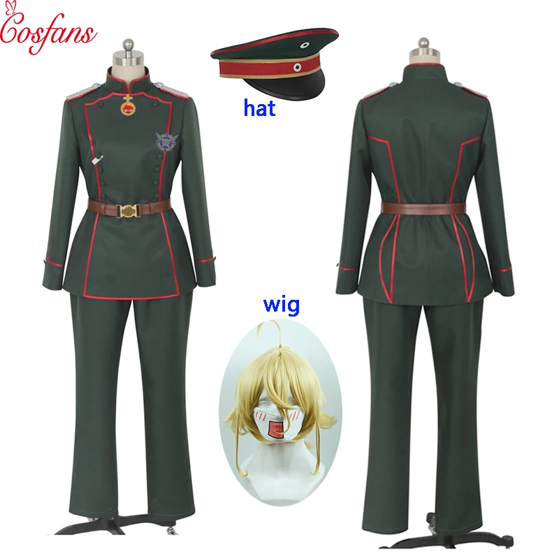 Saga of Tanya the Evil Tanya von Degurechaff women Cosplay Costume Stage Performence Clothes Halloween men costumes and wigs