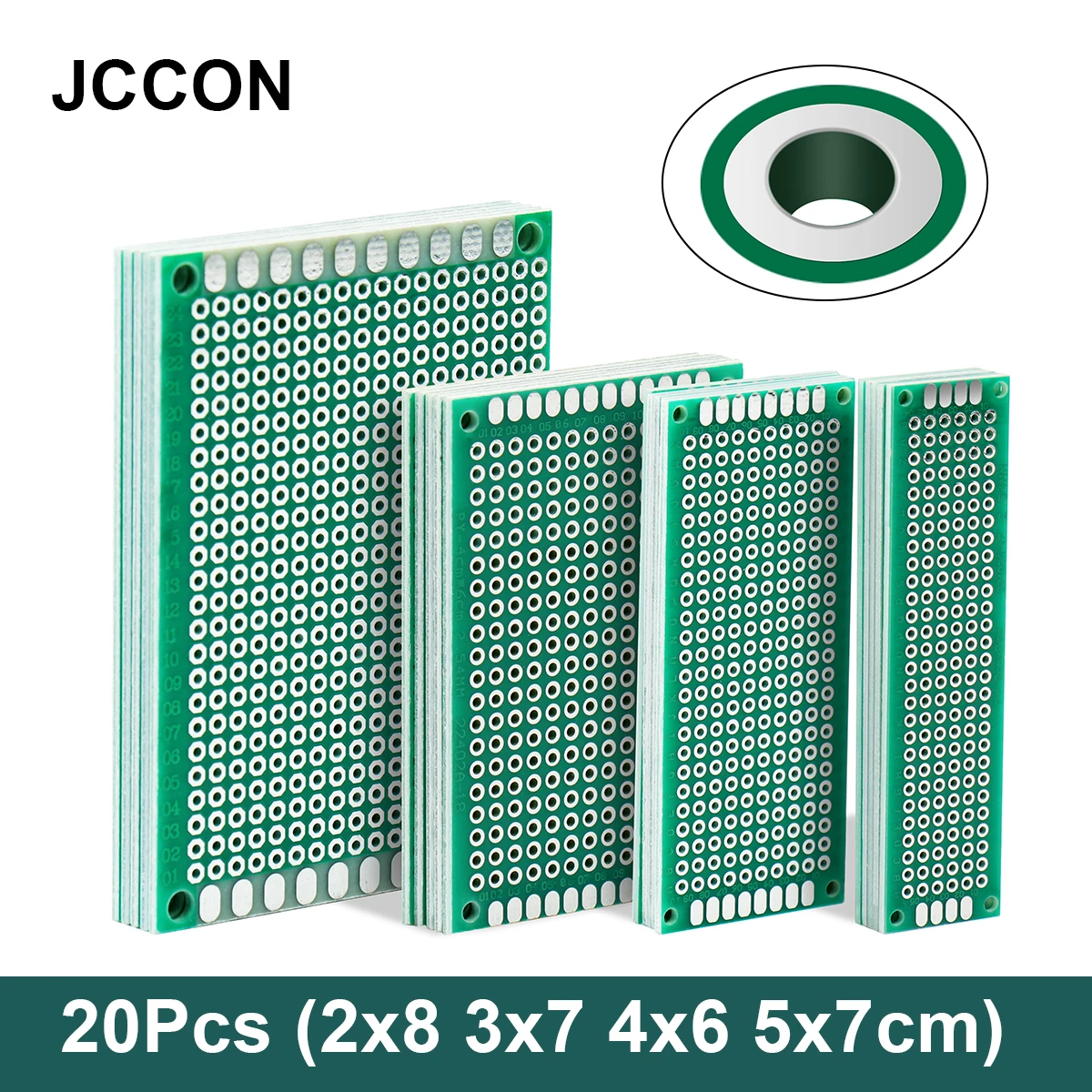 20 sztuk PCB Prototype Board Circuit Protoboard uniwersalny Stripboard prototypowanie Veroboard 5 sztuk każdy 2x8 3x7 4x6 5x7cm lutowania