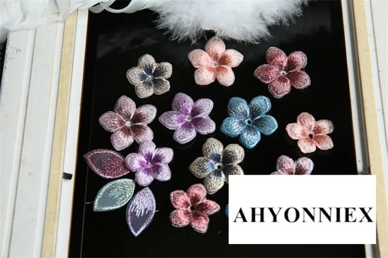 AHYONNIEX 10 stücke Günstige Kleine Blume Patch für Kleidung Nähen auf Applique Kleid Haar Zubehör Schuhe Taschen DIY Dekoration Patches – Detail 3