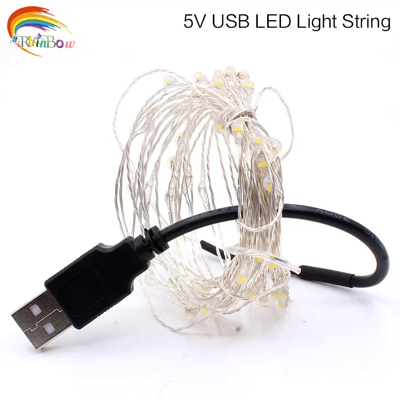 10m 100led usb/3aa bateria de energia led luzes da corda à prova dwaterproof água iluminação do feriado para a festa de casamento de natal de fadas