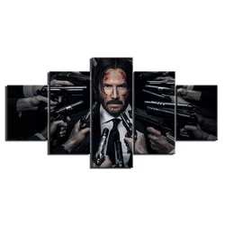 Unframe 5 Panel Movie John Wick Modular Wall Art Canvas Pictures HD Print Decorative Paintings Home Decor Living Room Decoration