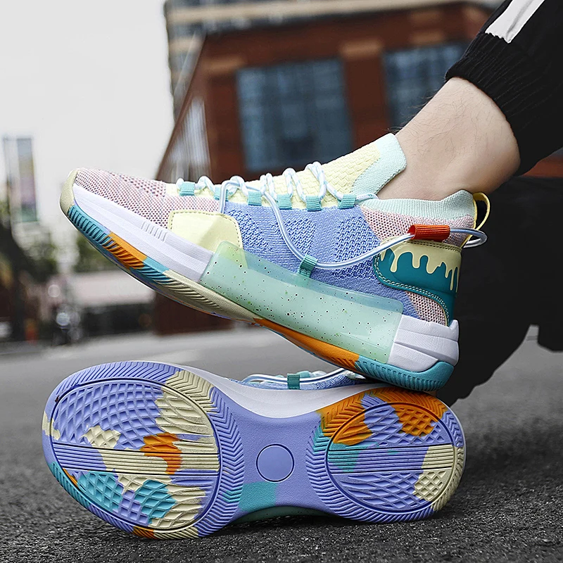 High Quality Basketball Shoes Men Sneakers Light Anti-skid Shock Absorption Basket Shoes Women Multicolor Sports Shoes Trainer