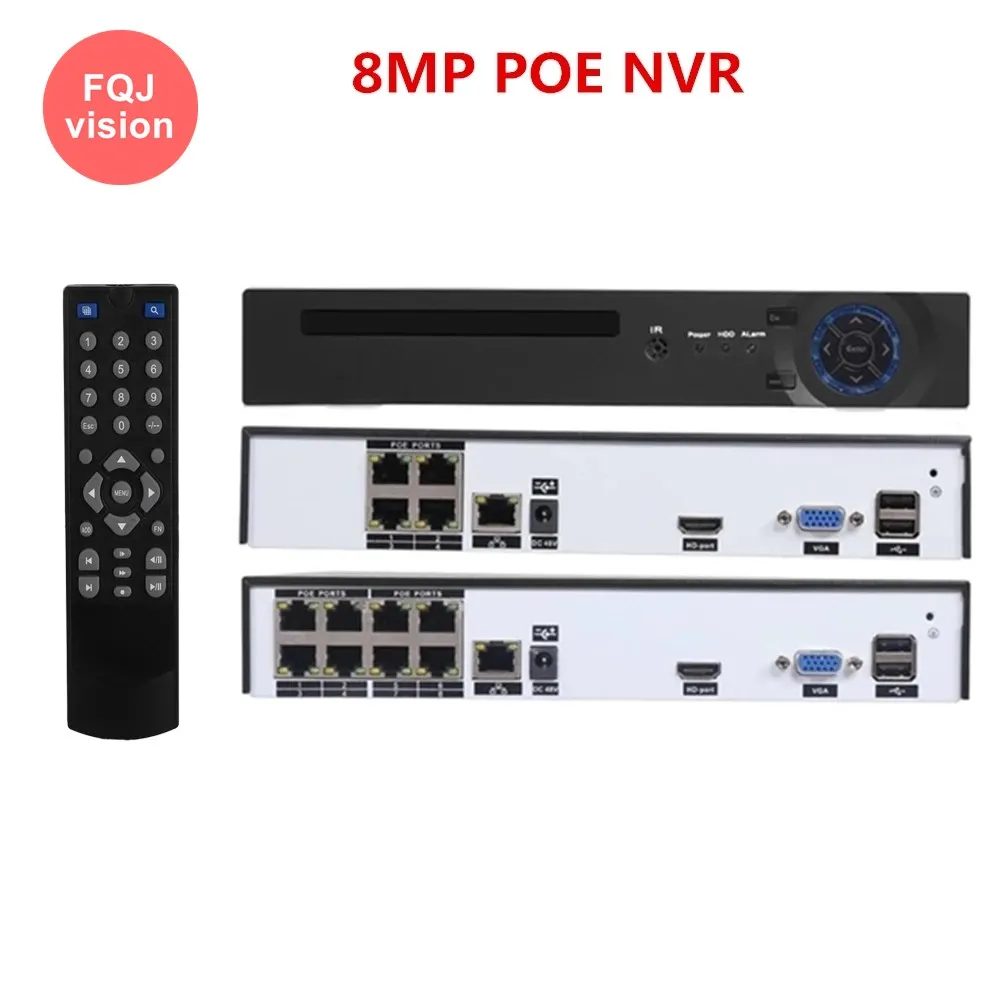 4/8CH 4K 8MP POE Network Video Recorder NVR XMEye Home Security Video Audio Surveillance CCTV System for 2/5/8MP ONVIF Cameras