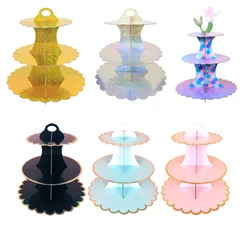 3-Tier Cardboard Cupcake Cake Stand Cupcake Holder for Birthday Party Wedding Baby Shower Christmas Parties Display Dessert