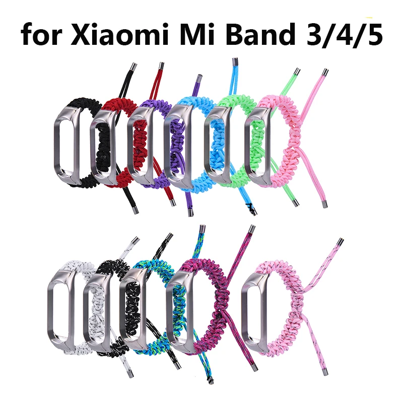 샤오미 미 밴드 8, 7, 6, 4, 우븐 컬러 스트랩, 나일론, 여성용 시계 밴드, 교체 미밴드 3