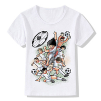 Summer Anime Captain Tsubasa T Shirt Children Leisure Short Sleeve T Shirt Boy Football Motion T-shirts For Boys Girls 24M-9T
