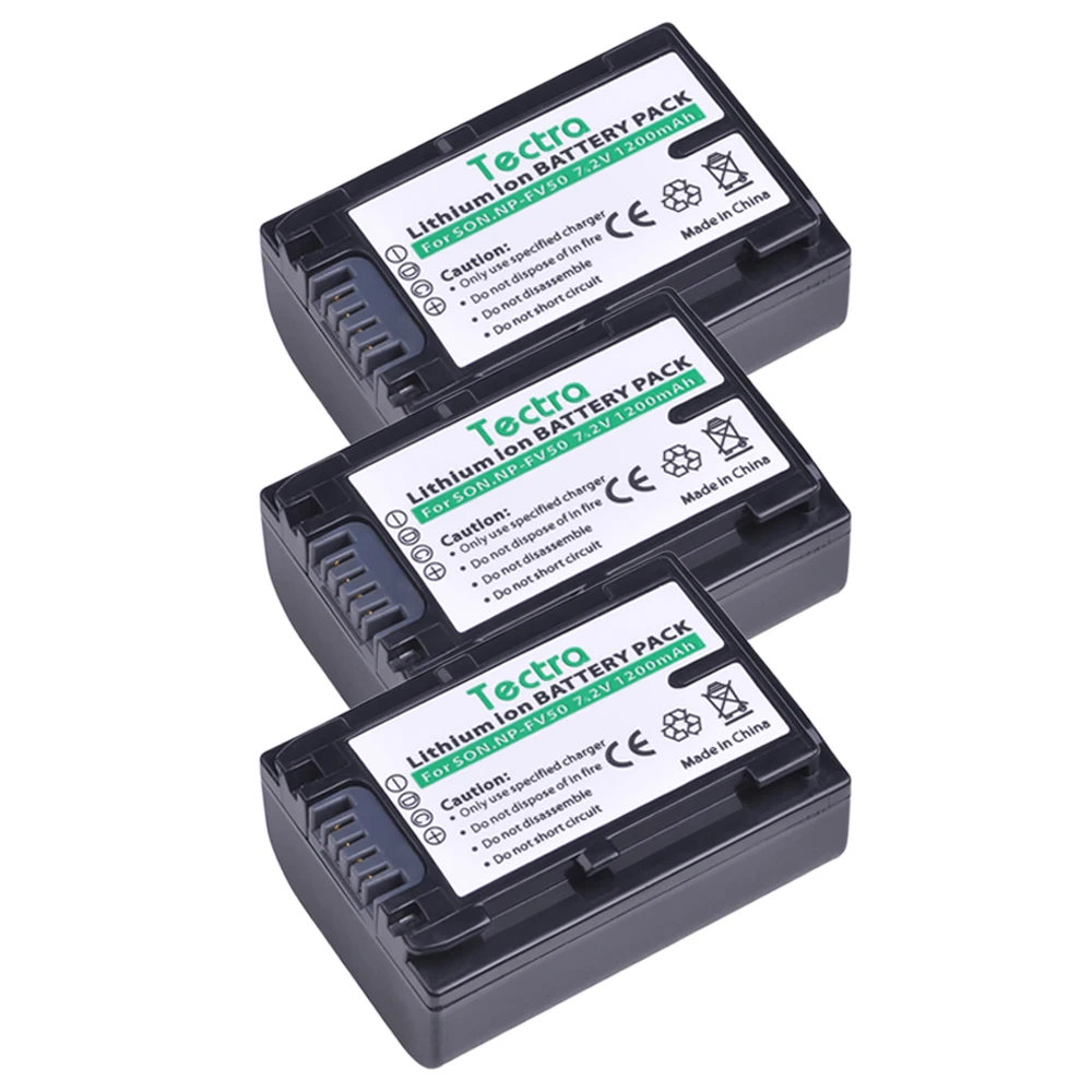 3PCS NP-FV50 NPFV50 Camera Battery for Sony NPFV30 NPFV70 NPFV100 HDR CX390 PJ510 820E 790E 660E XR260 CX700E PJ50E