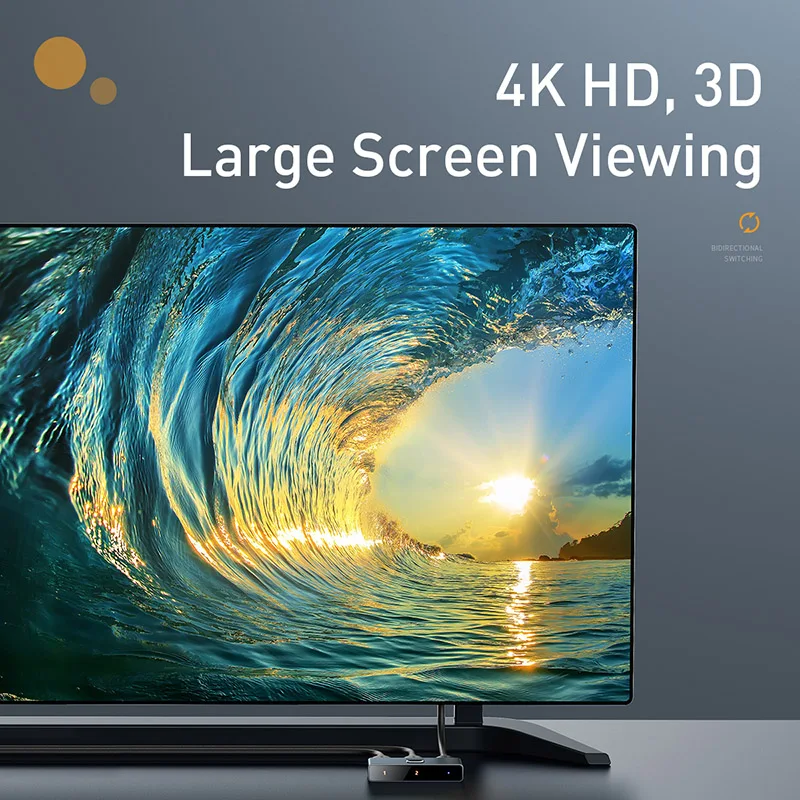 Baseus 4K HD przełącznik z wejściem HDMI, Adapter do Xiaomi Mi Box przełącznik HD 1x 2/2x1 dla PS4/3 TV, pudełko przełącznik 4K HD przełącznik