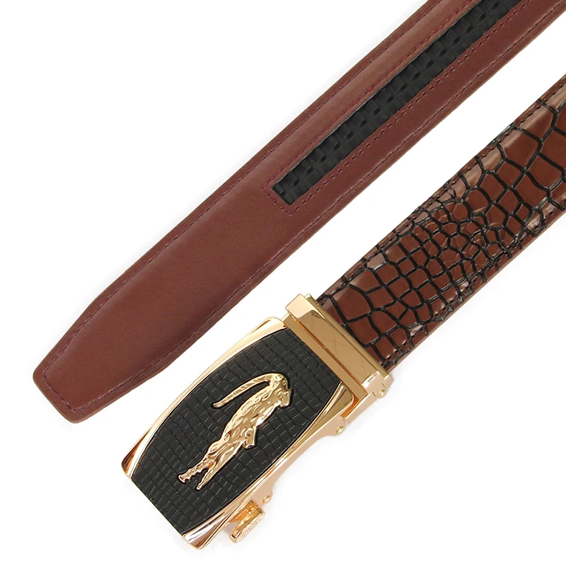 New Arrival Mans Genuine Leather Belt Casual Leather Belt Men Luxury Brand Designs Cowhide Straps Crocodile Buckle Black Belt