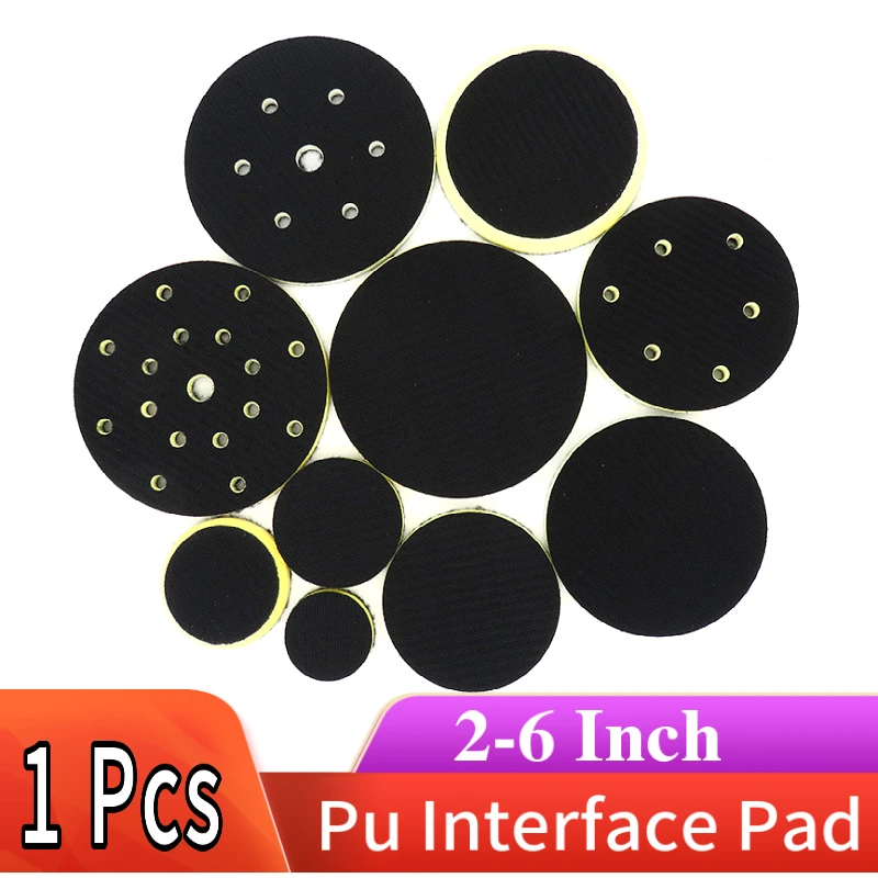 

PU Foam Interface Pad Cushion Pad Hook & Loop, 2" to 6" Diameter, Sander Backing Pad Protection Polishing Pad Power Tools Parts