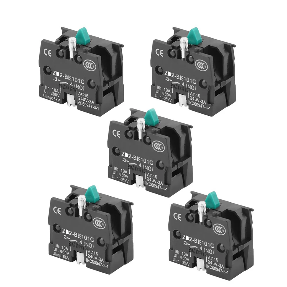 

5PCS 10A 600V ZB2-BE101C / BE102C Normal Open Close NO NC Push Button Joystick Switch