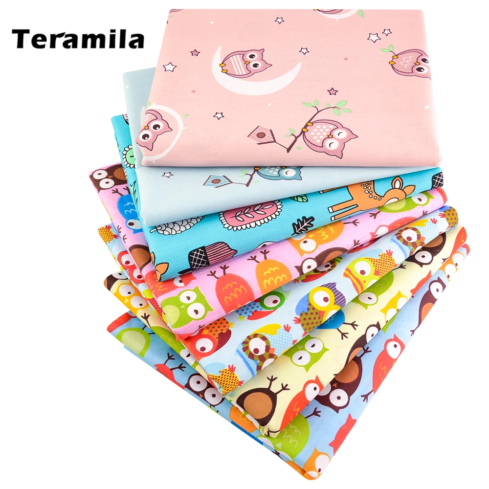 Teramila-tela de algodón con diseño de flamenco para costura, tejido acolchado para manualidades hechas a mano, decoración de ropa de cama, retazos textiles para el hogar