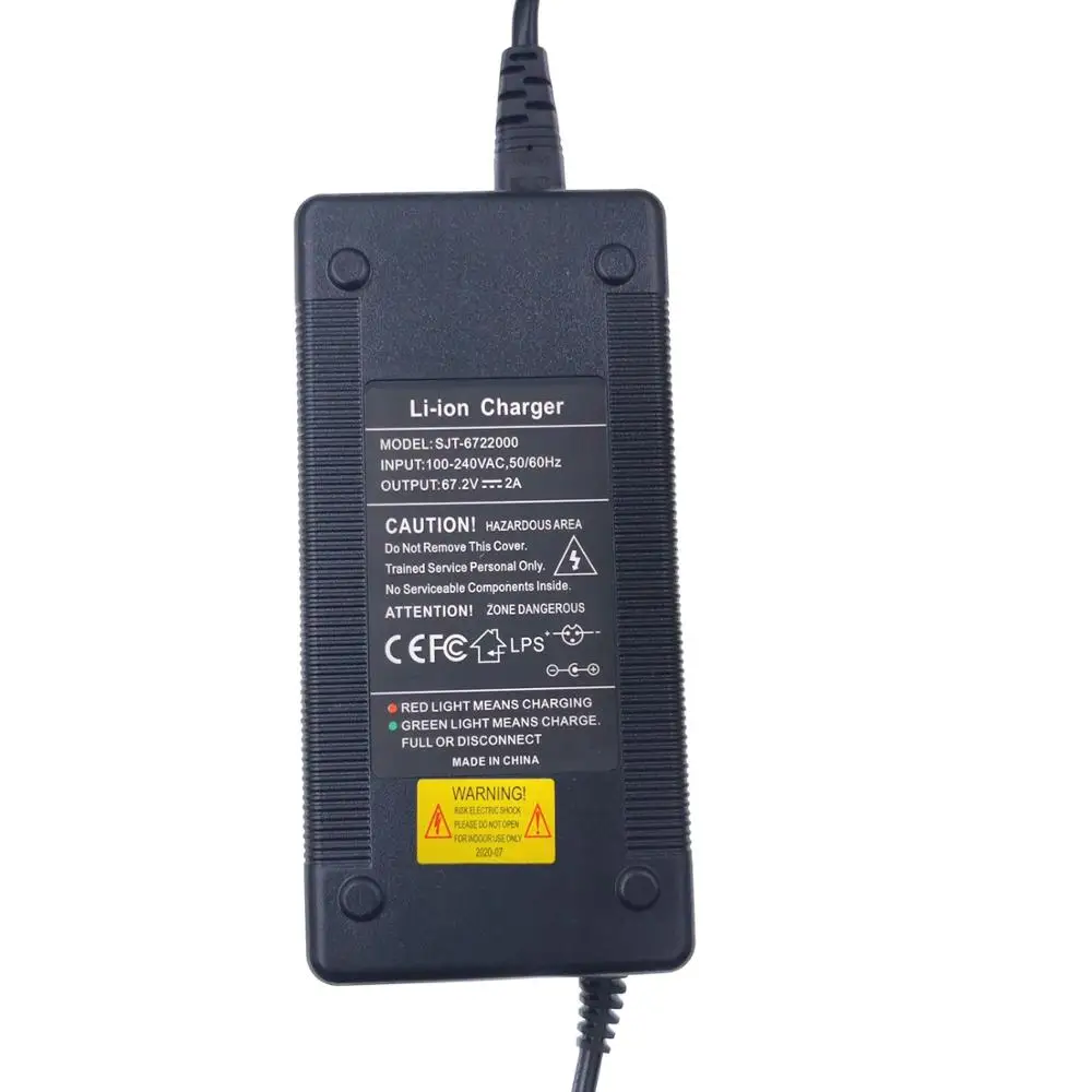 67.2V 2A lithium battery charger for 60V lithium-ion battery  charger with computer connector IEC connector