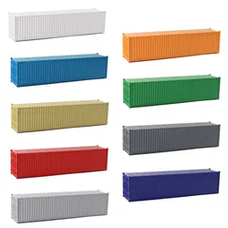 3pcs HO Scale 40ft 1:87 Blank Shipping Container Undecorated Cargo Box Ribbed Side Pure Color C8740