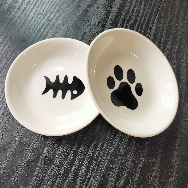 New Creative Cute Cat Small Saucer Shape Mini Plate Ceramics Cartoon Dish Novelty Snack Plate Kitty Disc