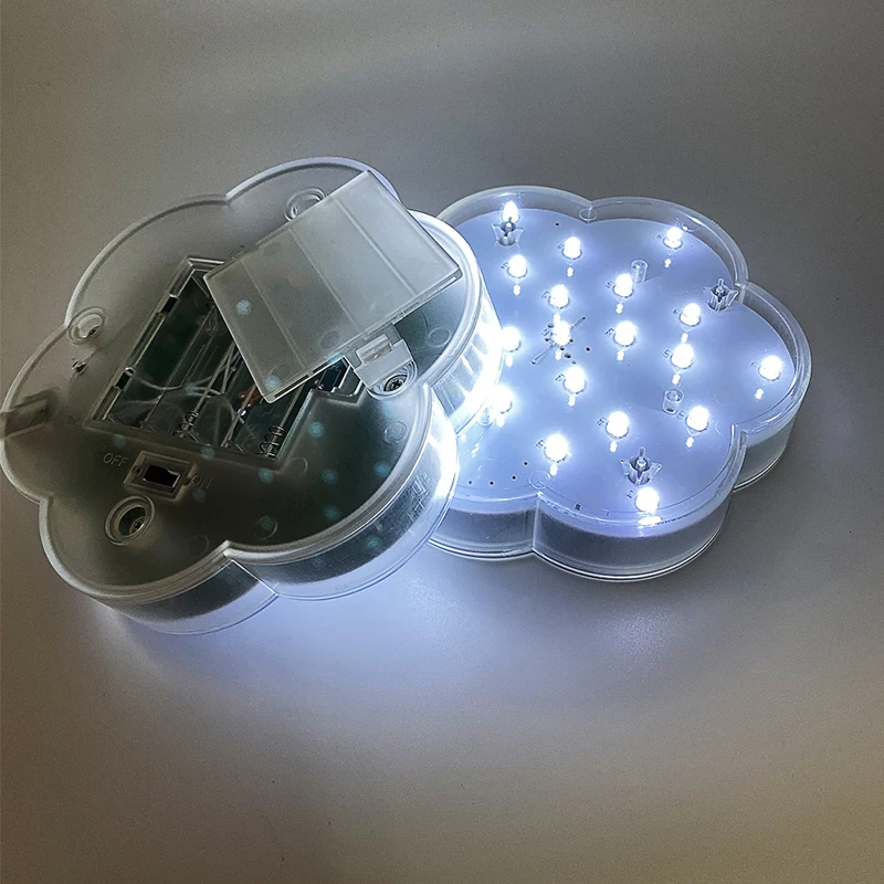 Vase Base Light Flower Shaped LED Plate Light with 23 LED for Centerpiece Vase Lighting Decoration USB/Battery Operated
