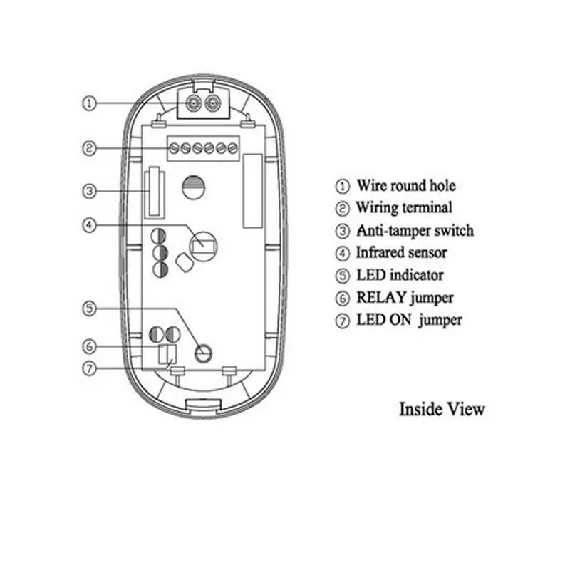 Wired Curtain PIR Detector P127 Infrared Home Alarm Security