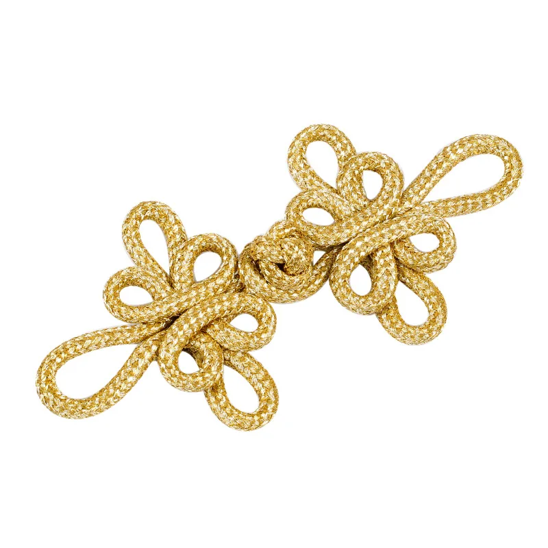 Golden Silk Dragonfly Disc Buckle Retro Country Tide Hand-woven Buttons Improved Hanfu Chinese Style Decorative Accessories