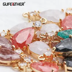 GUFEATHER M613,jewelry accessories,pass REACH,nickel free,18k gold plated,zircon pendants,diy earrings,jewelry making,10pcs/lot