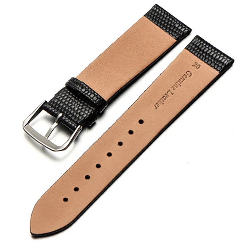 Ultrathin lizard pattern leather strap 12mm 14mm 16mm 18mm 20mm  black white red brown watchband for men and women bracelet