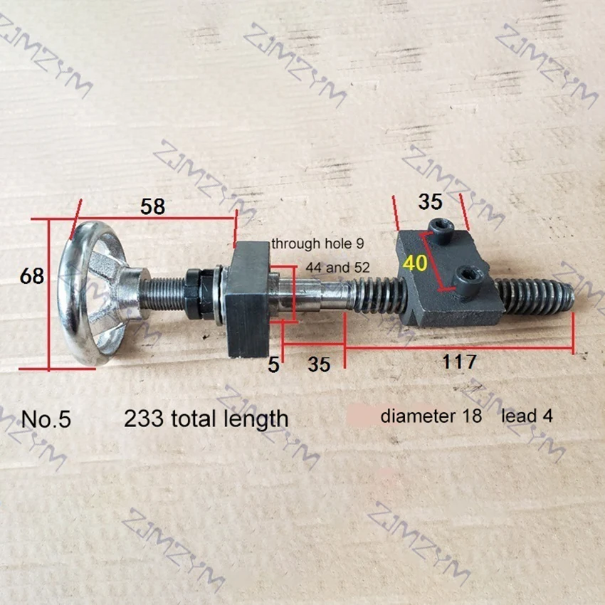 No.4/5 vite volantino vite scorrevole accessorio per elettroutensili carrello scorrevole 4mm asta vite trapezoidale asta con scala portante