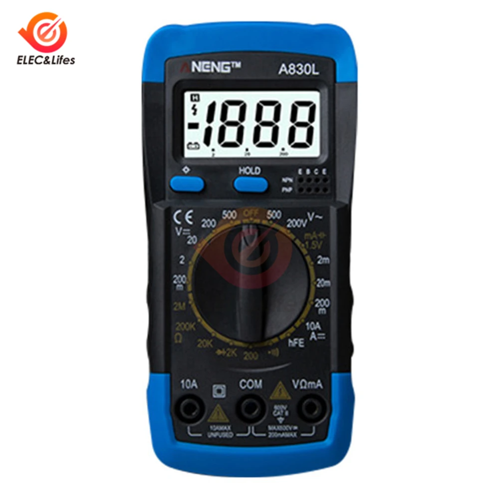 A830L LCD Digital Multimeter Portable DC AC Voltage Current Meter Diode Transistor test probe Voltmeter Ammeter Ohmmeter tester