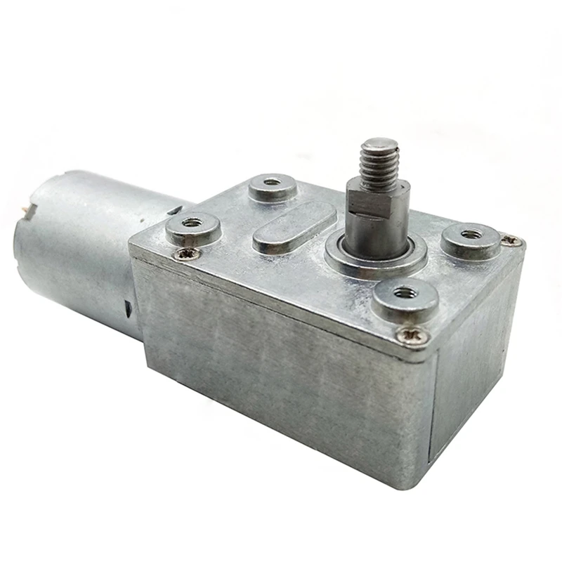 Caja de cambios de gusano de Metal, Motor de CC, eje M5, 6V, 12V, 24V, reductor de velocidad de alto par, 6RPM a 210RPM, Motor eléctrico Reversible JGY370