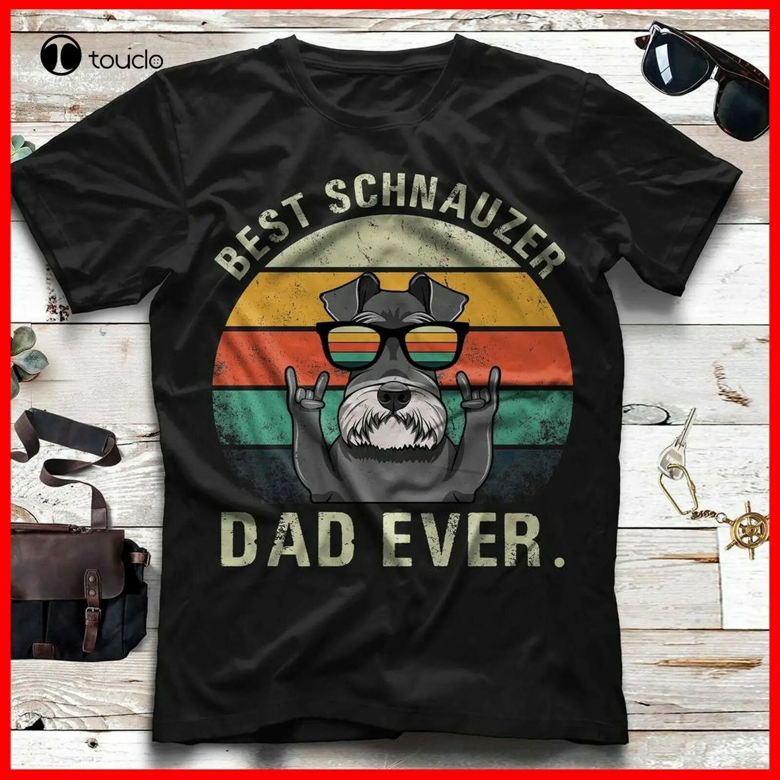 Dog Vintage Best Schnauzer Dad Ever Shirt Fathers Day Gifts, Father'S Day Shirt