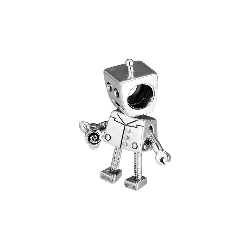 New Arrival Robot Boy Christmas Winter Bracelets Fashion DIY 925 Sterling Silver Charm Beads for Jewelry Making