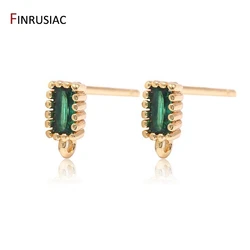DIY 여성을위한 14K 골드 도금 상감 지르콘 포스트 귀걸이 액세서리 패션 귀걸이 쥬얼리 소재