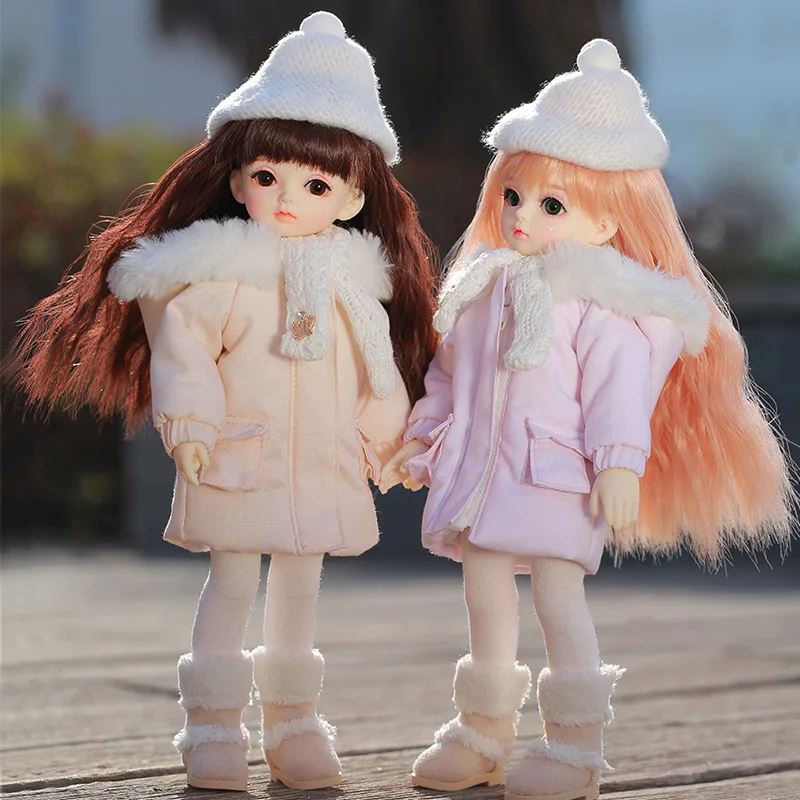 Shuga Fairy Hebbe 1/6 Doll BJD Cute Warm Sunshine Down Coat Winter Outgoing Twins Sister