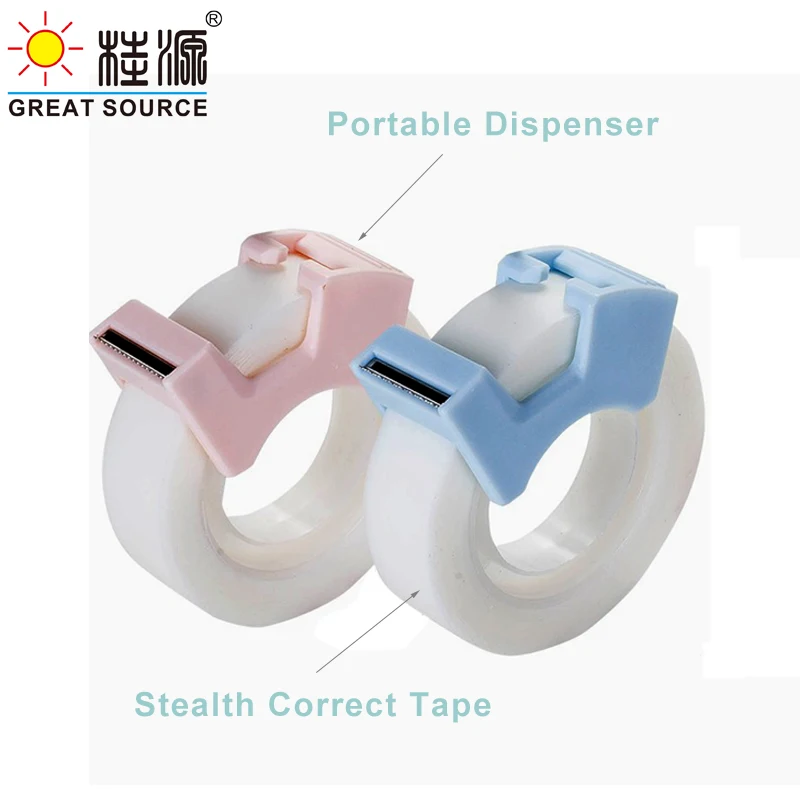 MQQ 12mm Invisible Adhesive Tape Portable Dispenser Set Office Adhesive Tape 20 Yard Per Roll(2 Sets)