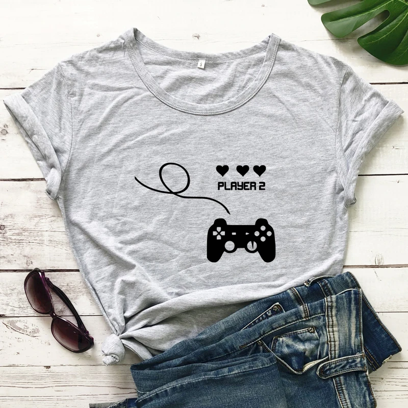 Player 1 And Player 2 T-shirt Funny Women Valentine\'s Day Gift Tshirt Cute Couples Honeymoon Top Tee Shirt