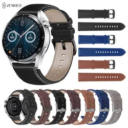 22mm Leather Strap for Huawei Watch GT 4/3/2 46mm GT Runner Smart Watch Band for Huawei Watch 4/3 Pro