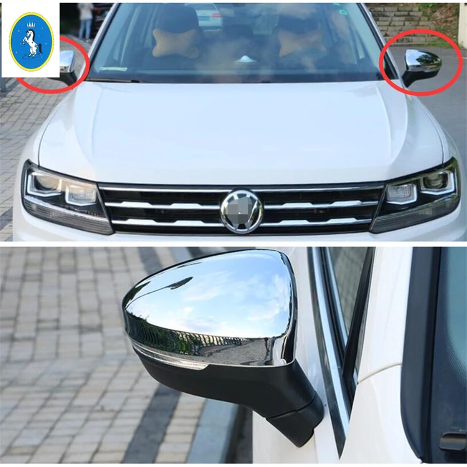 

Door Side Wing Rearview Mirror Shell Case Protection Cap Cover Trim For Volkswagen VW Tiguan 2016 - 2022 Accessories Exterior