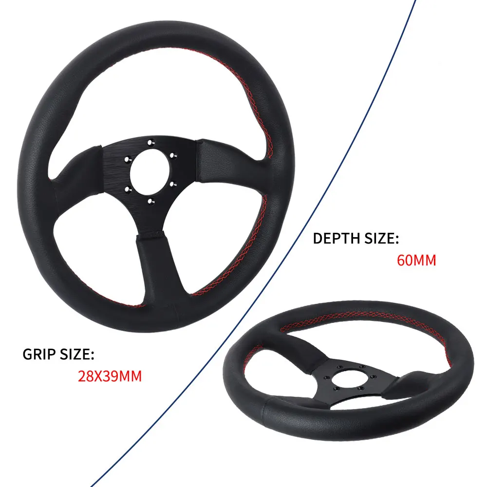 350mm/14Inch Steering Wheel Genuine Leather Drift Car Racing Game Pc Steering Wheel