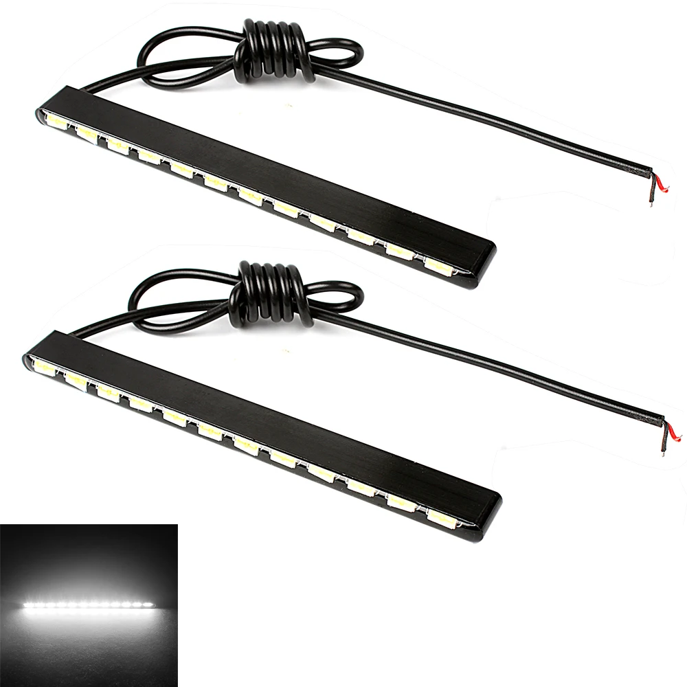 2pcs Car Daytime Running Light White Lighting 12 Led Lamp 7030